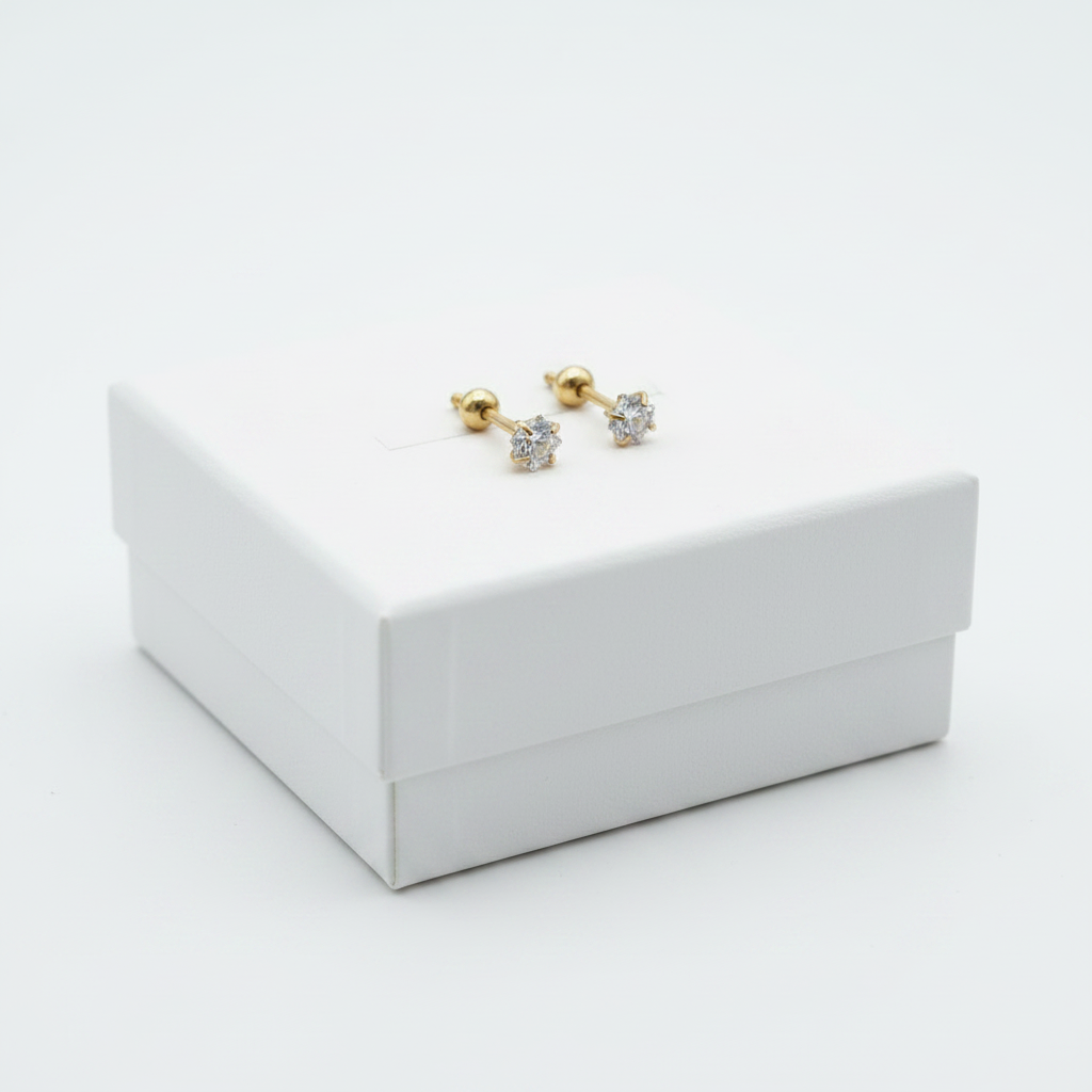 Solitaire Square Ball Back Stud