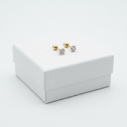 Solitaire Square Ball Back Stud