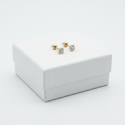 Solitaire Square Ball Back Stud
