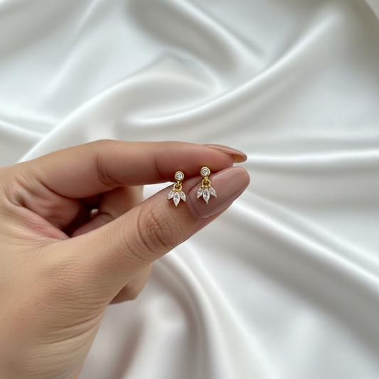 Crown Petal Drop Studs