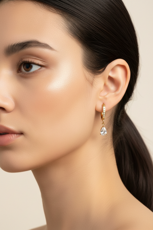 LumieTeardrop Huggie Earrings