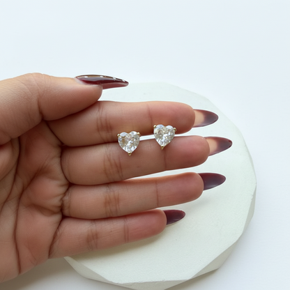 Heart Crystal Stud Earrings