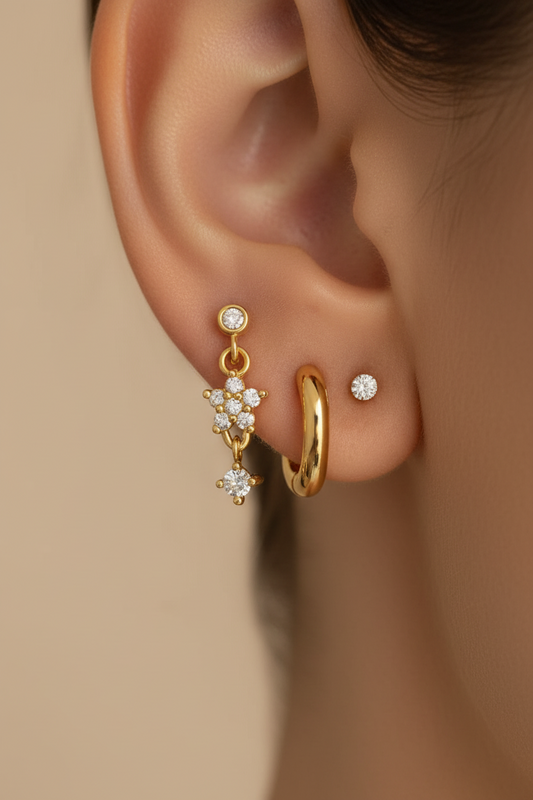 Stellar Cascade Crystal Drop Earrings (Pair)