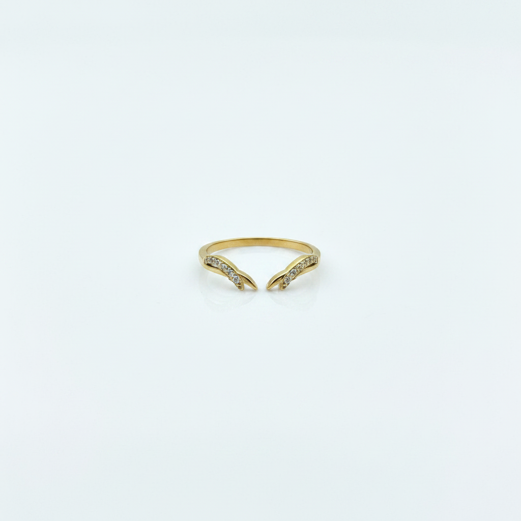 Sera Wave Ring flat lay on white surface