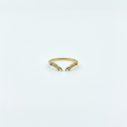 Sera Wave Ring flat lay on white surface