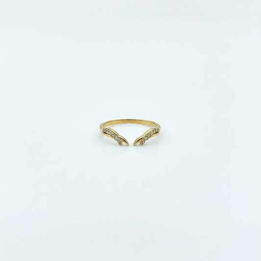 Sera Wave Ring flat lay on white surface