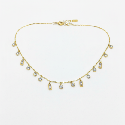 Zenith Charm Necklace – flat lay on white surface