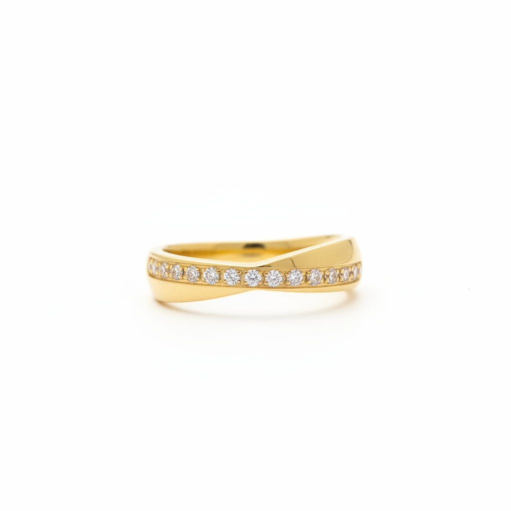 Celeste Wave Ring - 18K Gold Plated Crystal Band