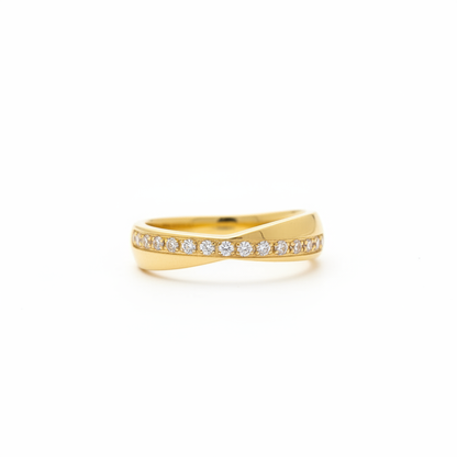 Celeste Wave Ring - 18K Gold Plated Crystal Band