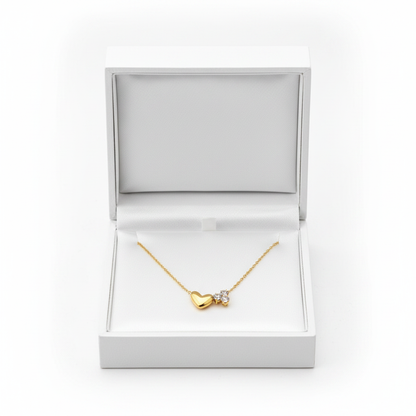 Diamond Heart Necklace in white jewelry gift box