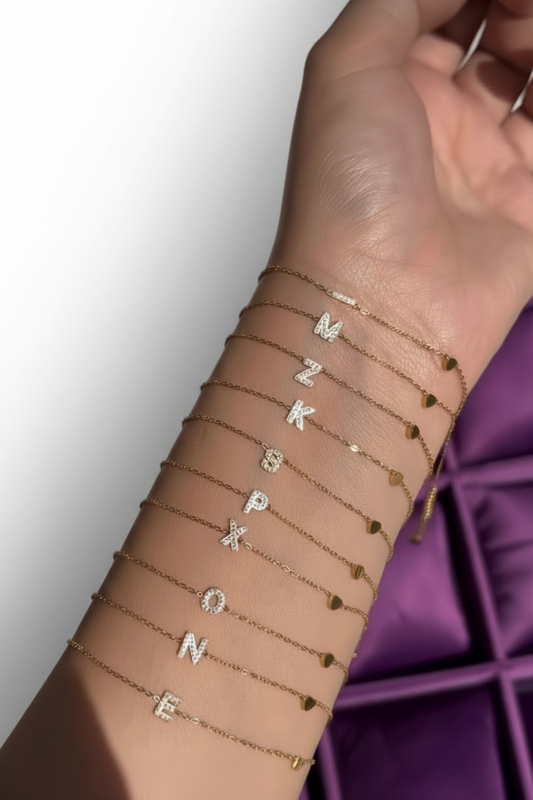 Minimal Initial Letter Bracelet