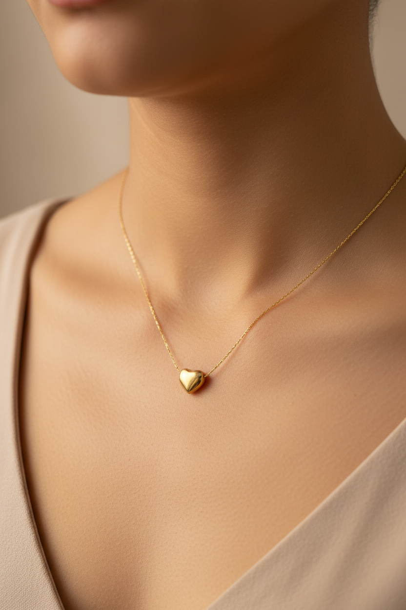 Minimal Heart Pendant Necklace