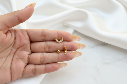 Big Crescent Moon Studs (PAIR)