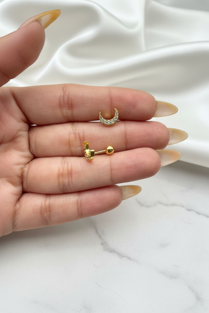 Moon Studs Earrings (Pair)