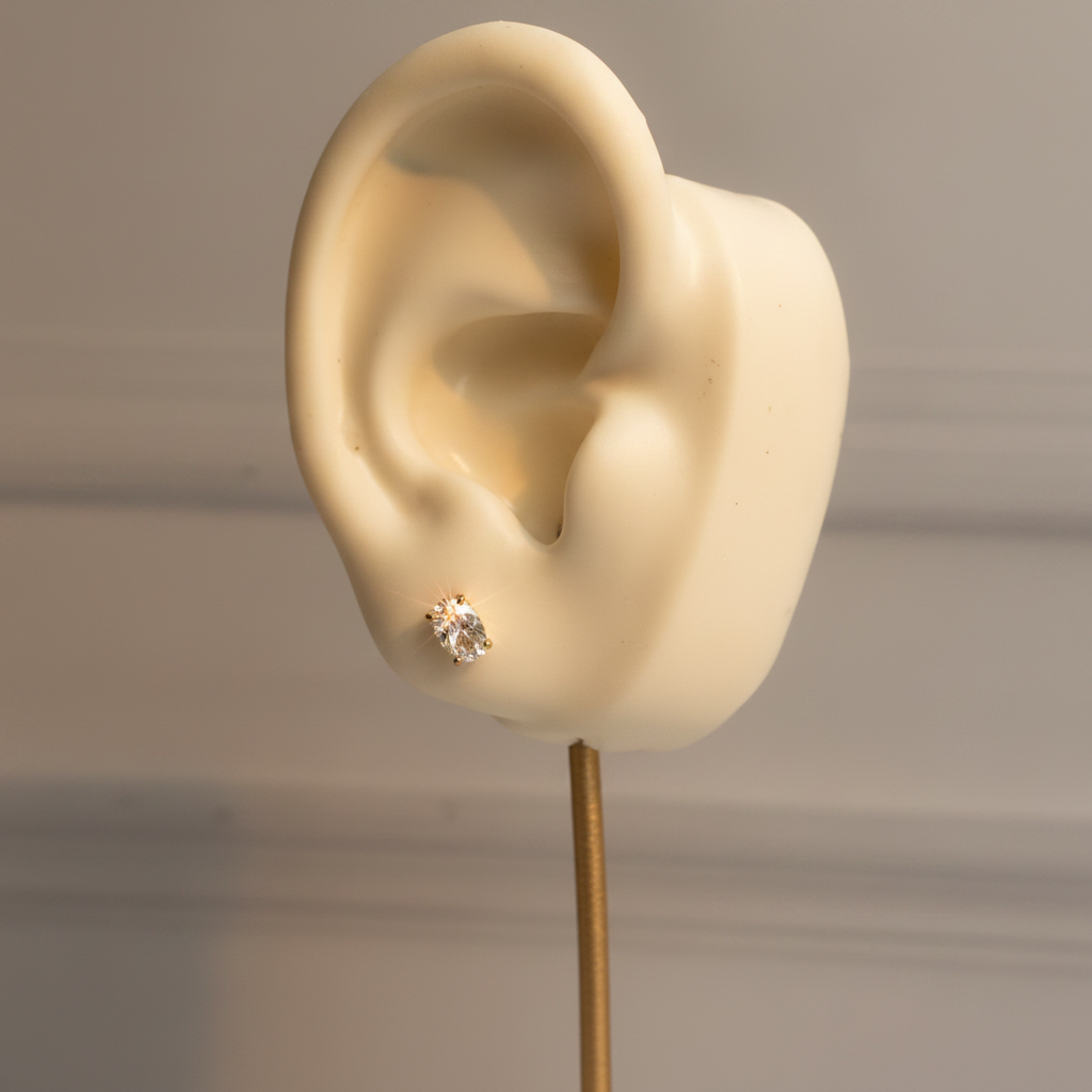 Oval Crystal Stud Earrings