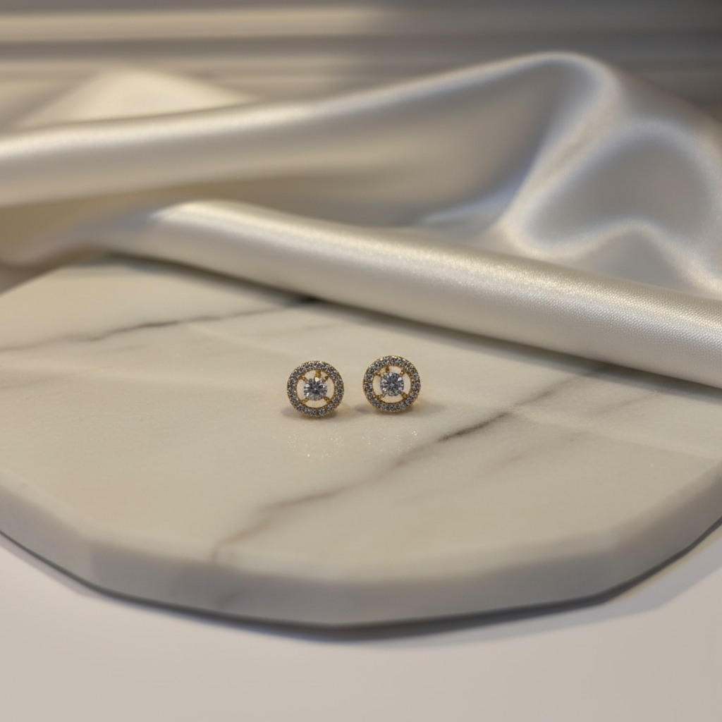Maria Halo Crystal Stud Earrings
