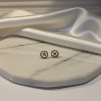 Maria Halo Crystal Stud Earrings