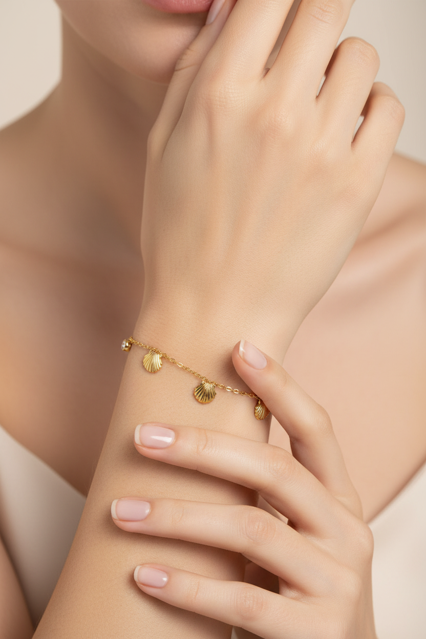 Coastal Seashell Charm Bracelet