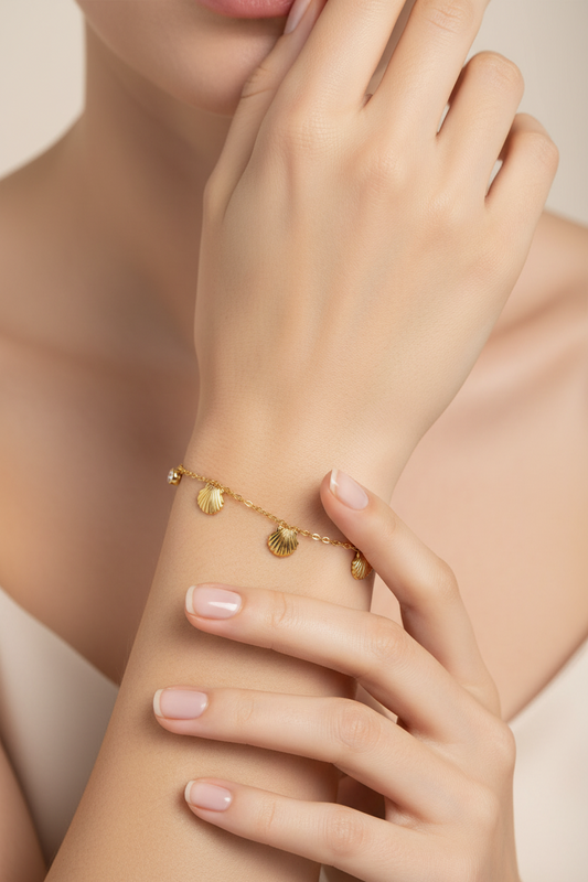 Coastal Seashell Charm Bracelet