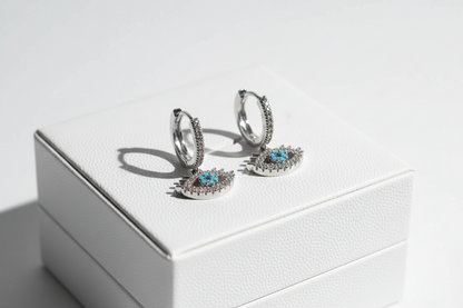 Evil Eye  Huggie Earrings