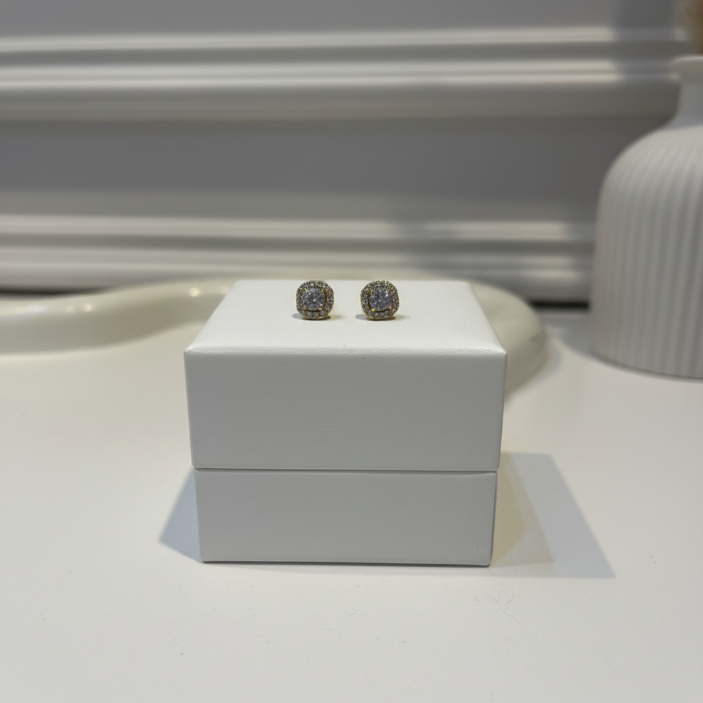 Square Spark Studs Earrings