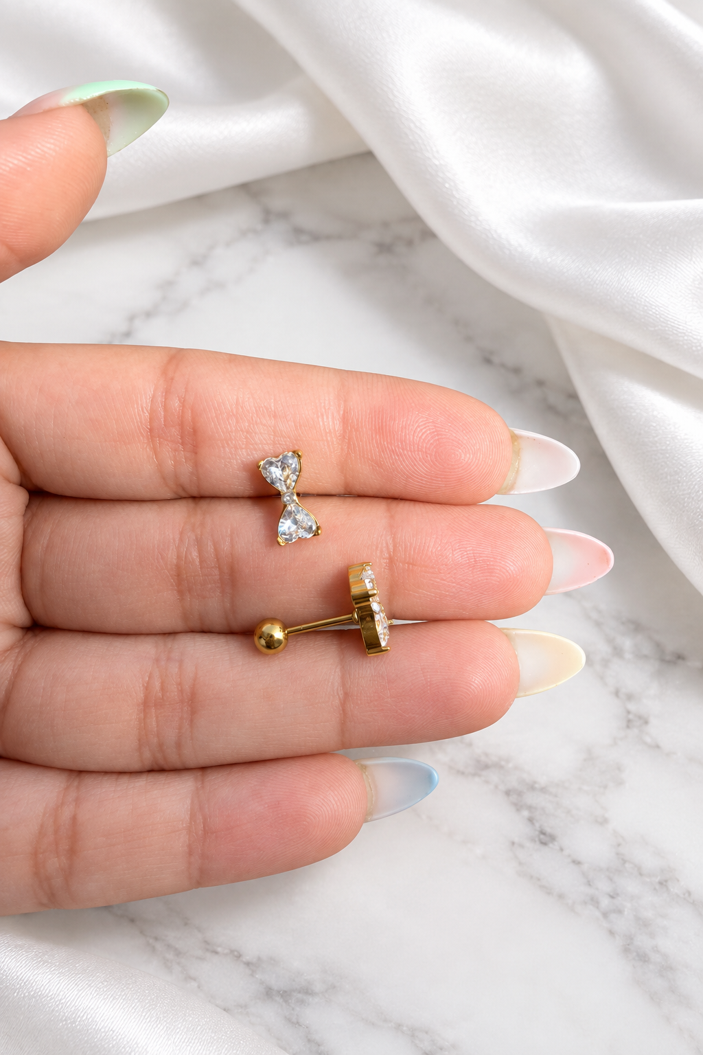 Zena Bow Ball Back Studs (Pair)