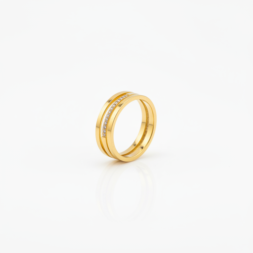 Diana Three Layered Diamond Studded Ring