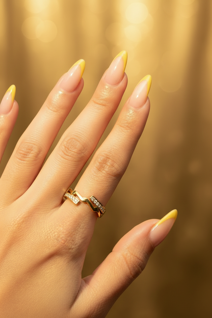 Wavy Diamond Crystal Ring